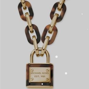 MICHEAL KORS gold lock 16” necklace